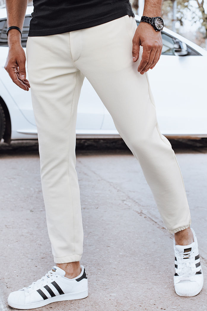 Spodnie męskie joggery ecru Dstreet UX4264