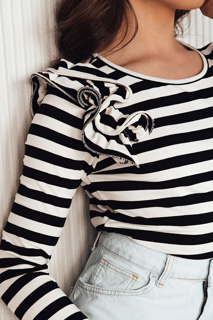 Bluzka damska w paski MORAS czarna Dstreet RY2483