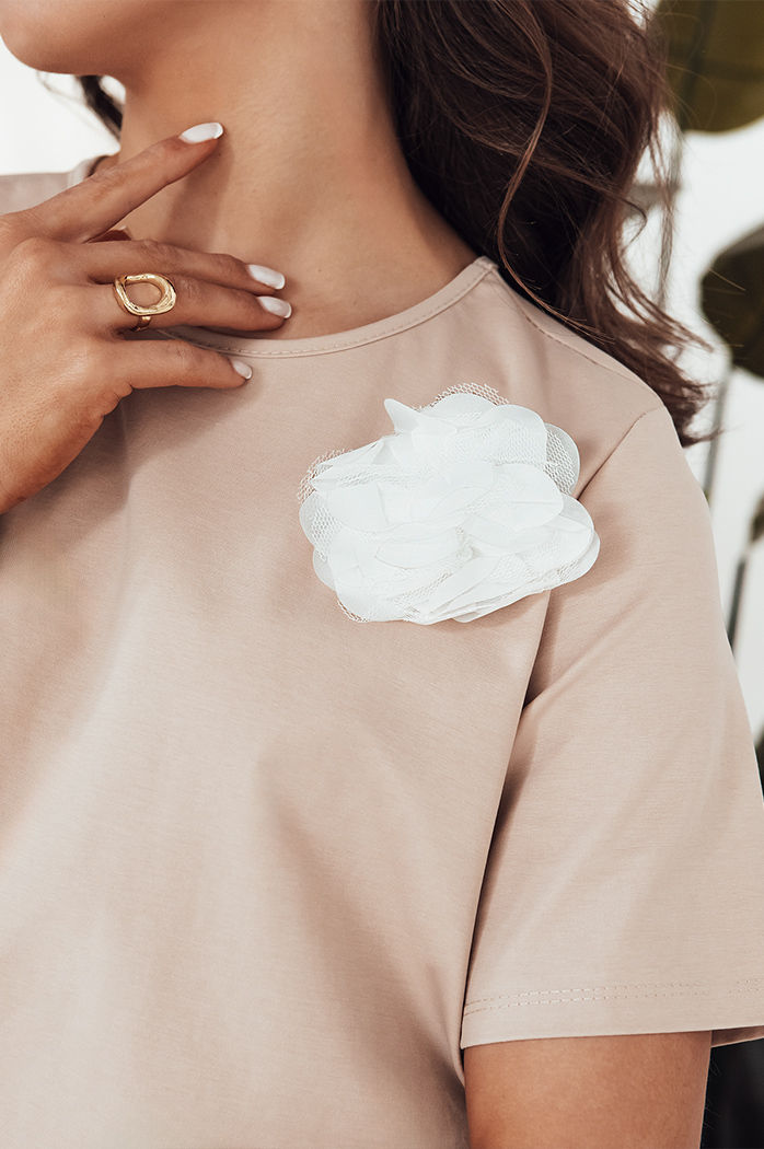 T-shirt damski BINDA beżowy Dstreet RY2484