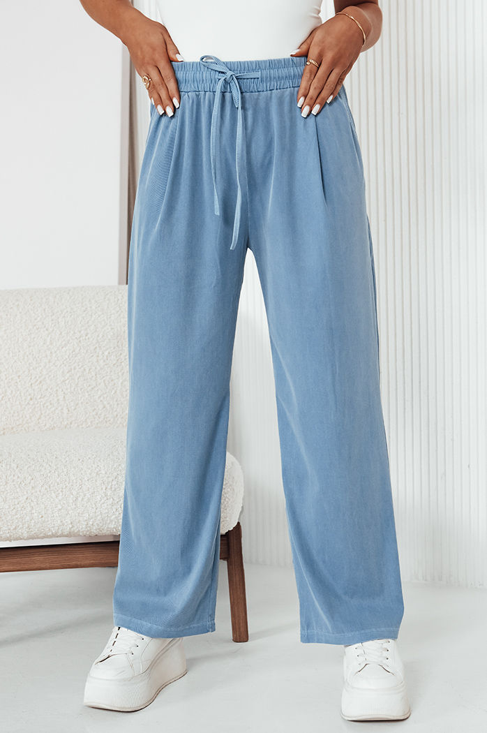Spodnie damskie wide leg ASTERS jasnoniebieskie Dstreet UY2036