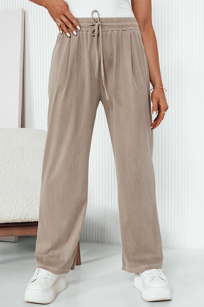 Spodnie damskie wide leg ASTERS beżowe Dstreet UY2037