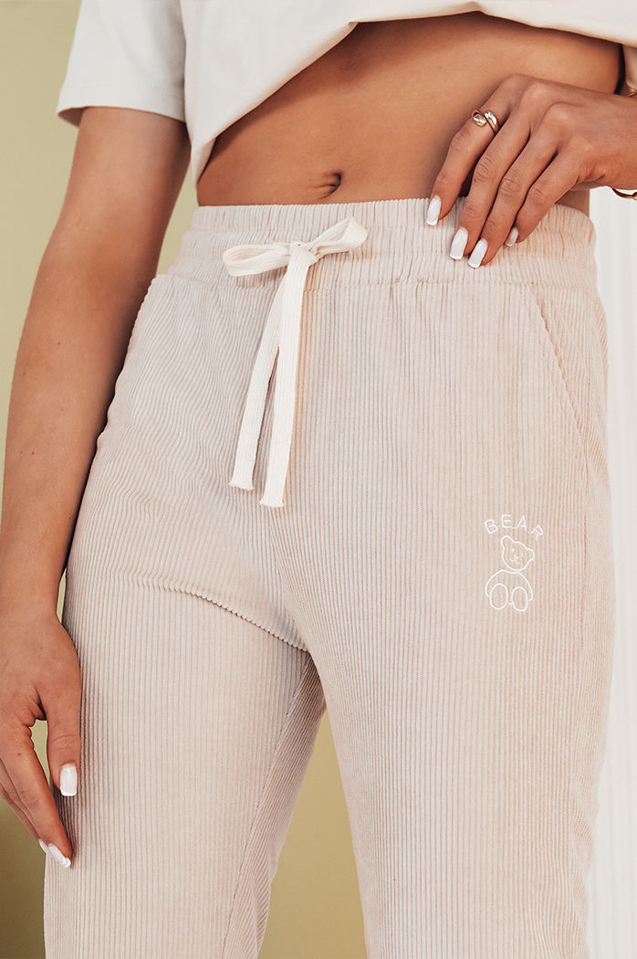 Spodnie damskie dresowe BEAR beżowe Dstreet UY2071
