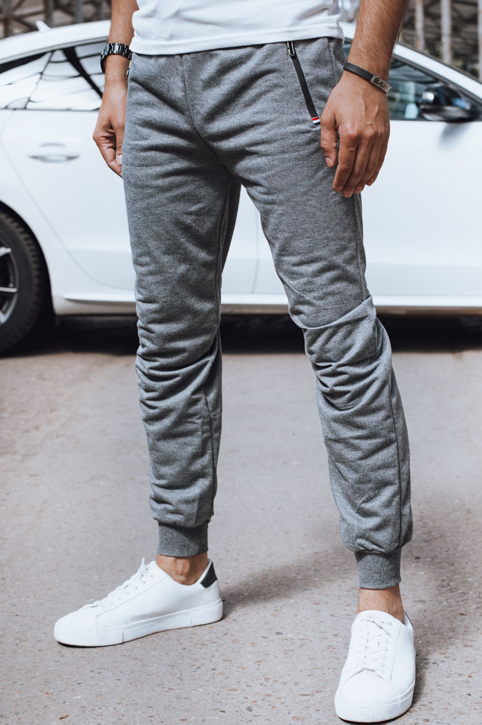 Spodnie męskie dresowe jasnoszare Dstreet UX4269