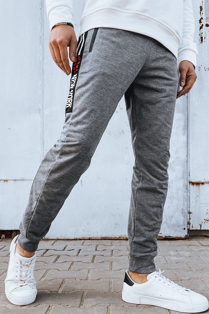Spodnie męskie dresowe jasnoszare Dstreet UX4272