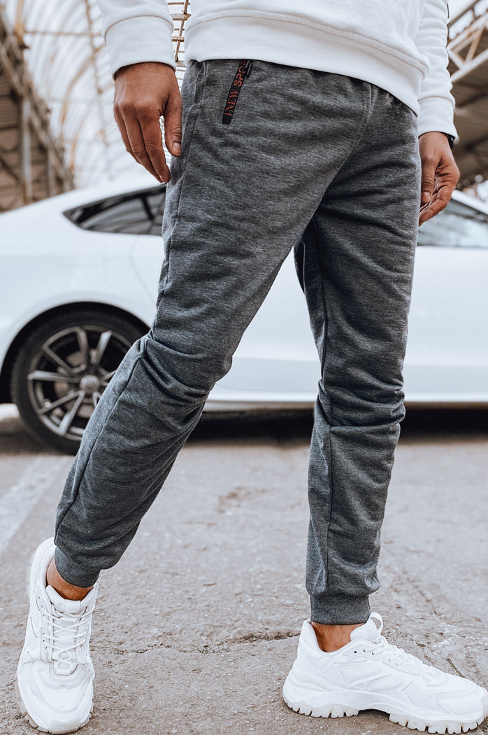 Spodnie męskie dresowe jasnoszare Dstreet UX4284
