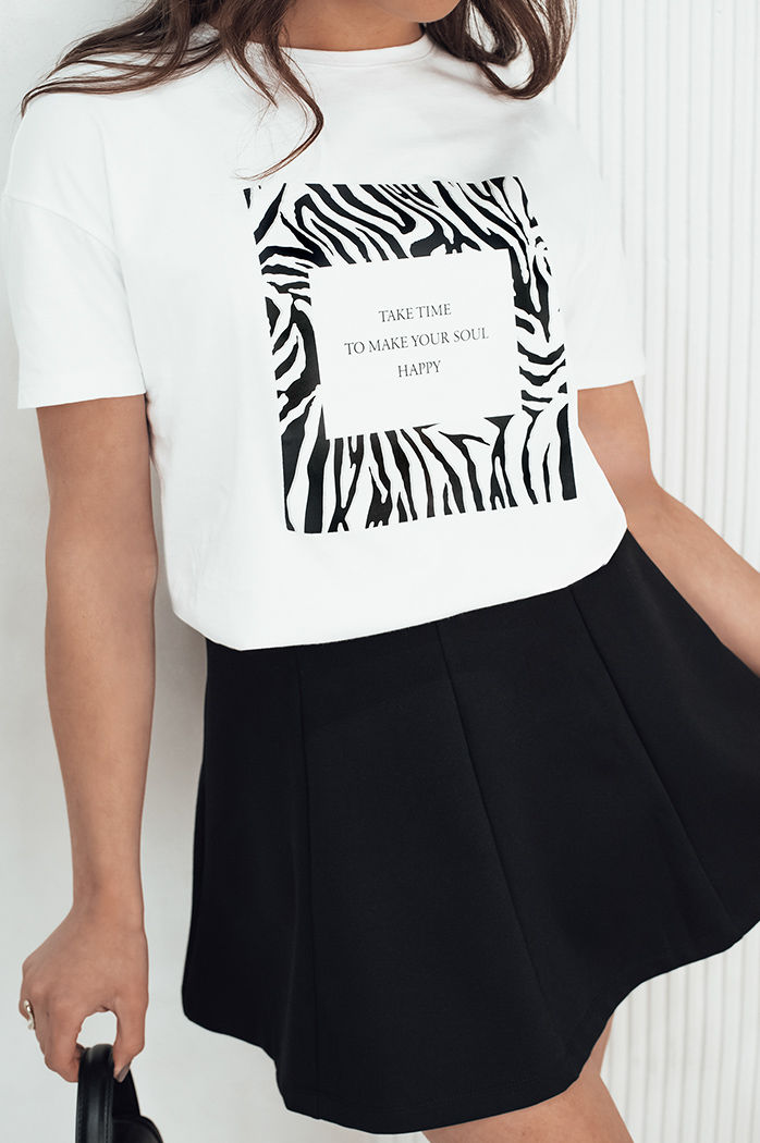 T-shirt damski z nadrukiem TEBOHON biały Dstreet RY2499
