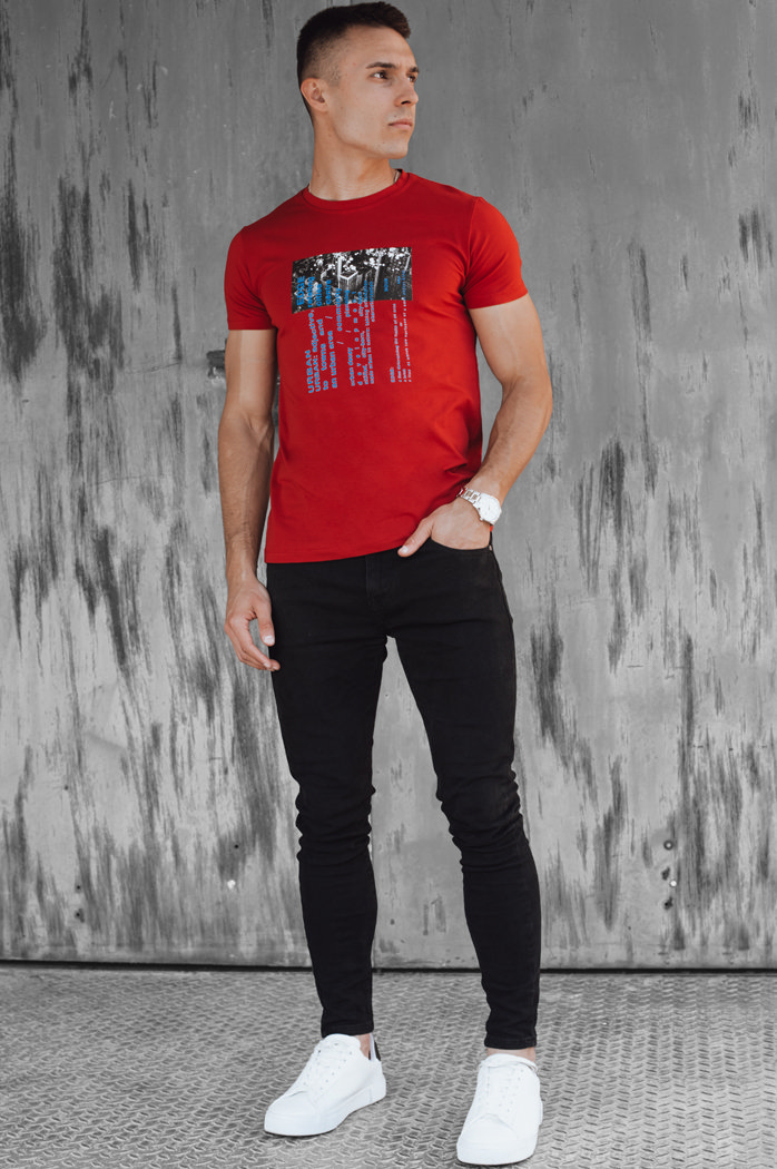 Koszulka męska czerwona Dstreet RX5559