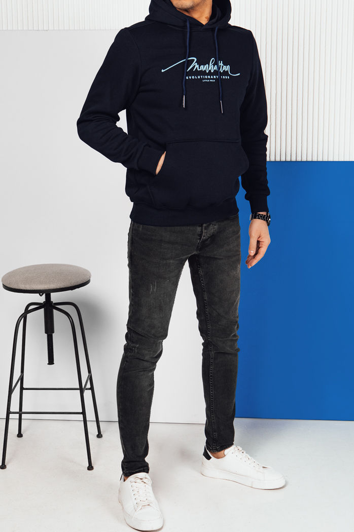 Bluza męska z kapturem granatowa Dstreet BX5704