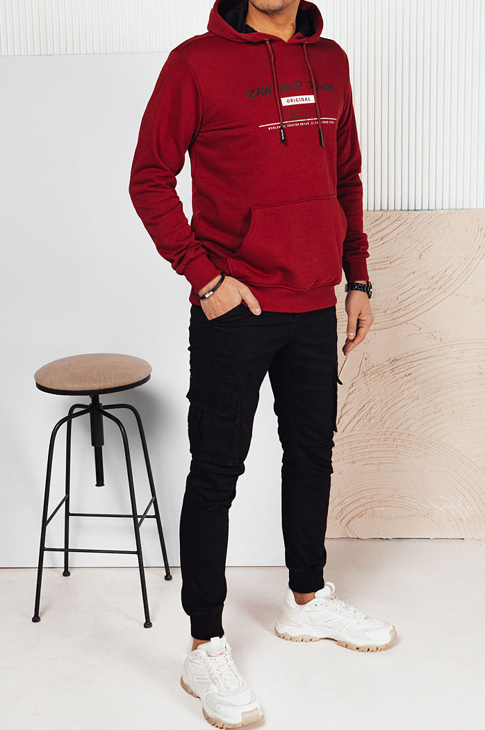 Bluza męska z nadrukiem bordowa Dstreet BX5707