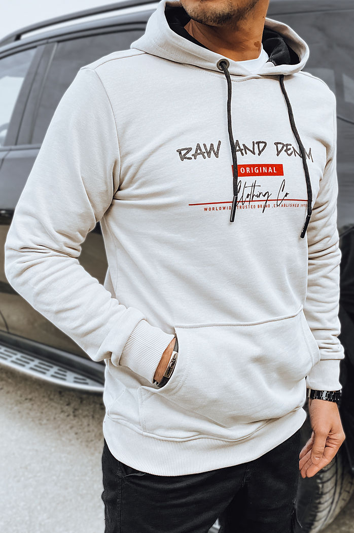 Bluza męska z nadrukiem jasnoszara Dstreet BX5710