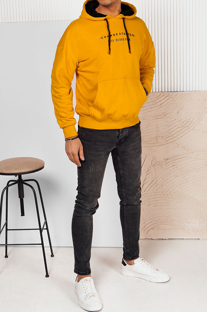 Bluza męska z nadrukiem żółta Dstreet BX5716