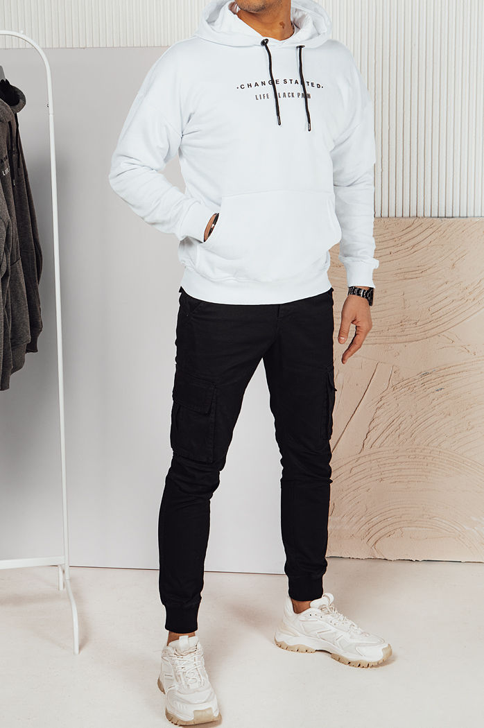 Bluza męska z nadrukiem biała Dstreet BX5721