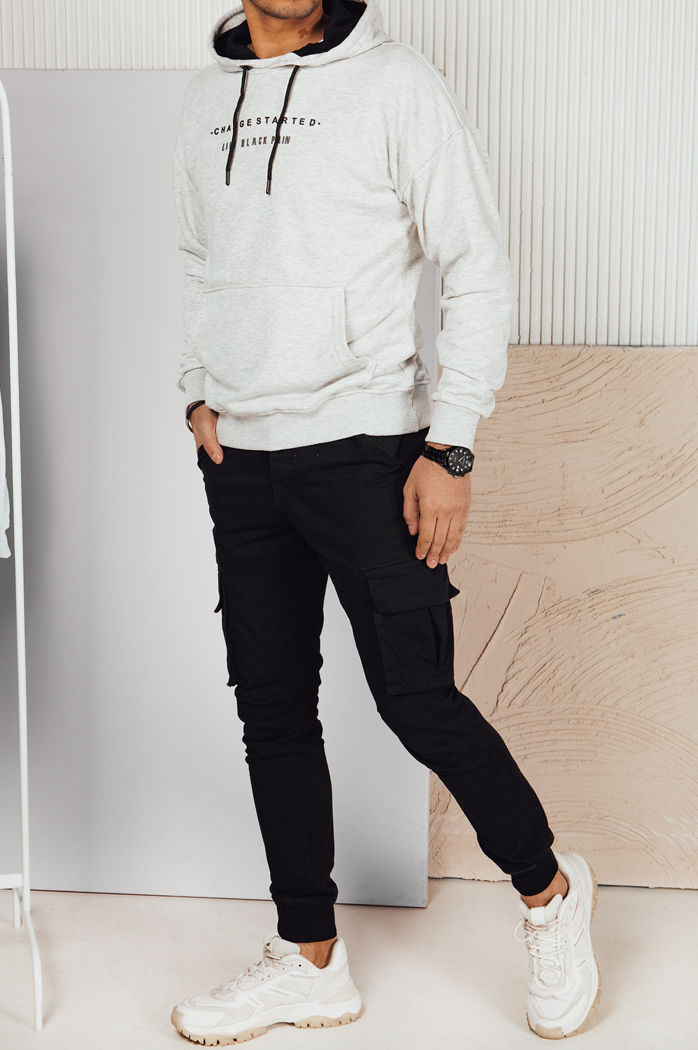 Bluza męska z nadrukiem jasnoszara Dstreet BX5724