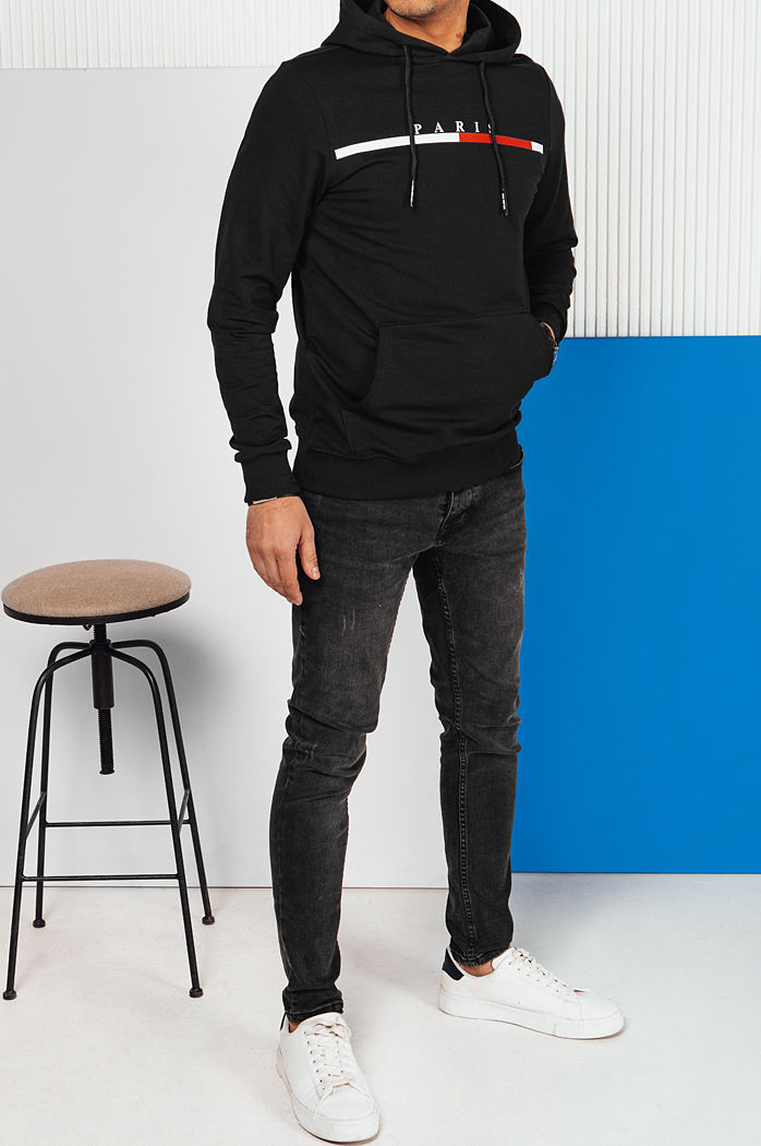 Bluza męska z nadrukiem czarna Dstreet BX5731