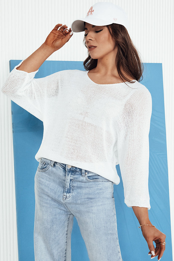 Sweter damski ażurowy ANNIS ecru Dstreet MY2333