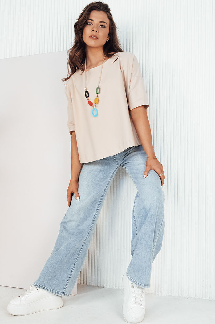 Bluzka damska oversize BULS beżowa Dstreet RY2505