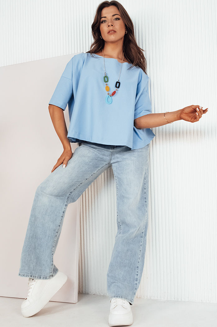 Bluzka damska oversize BULS błękitna Dstreet RY2506