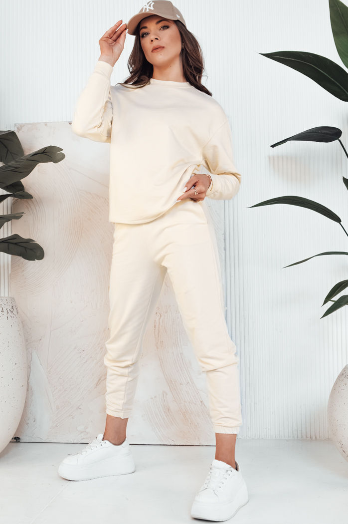 Spodnie damskie dresowe SWAN kremowe Dstreet UY2086