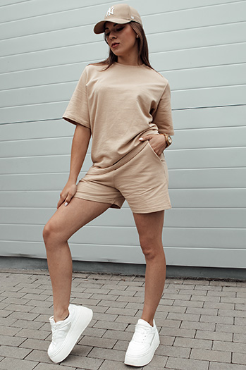 T-shirt damski SWAN beżowa Dstreet RY2534