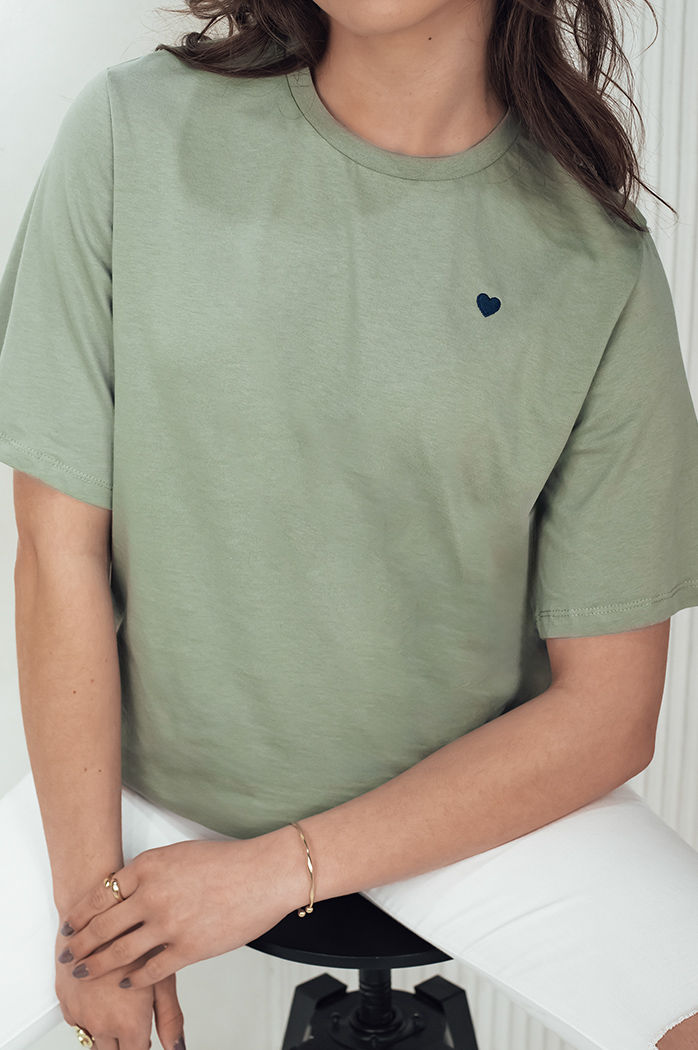 T-shirt damski MILOV ciemnozielony Dstreet RY2570