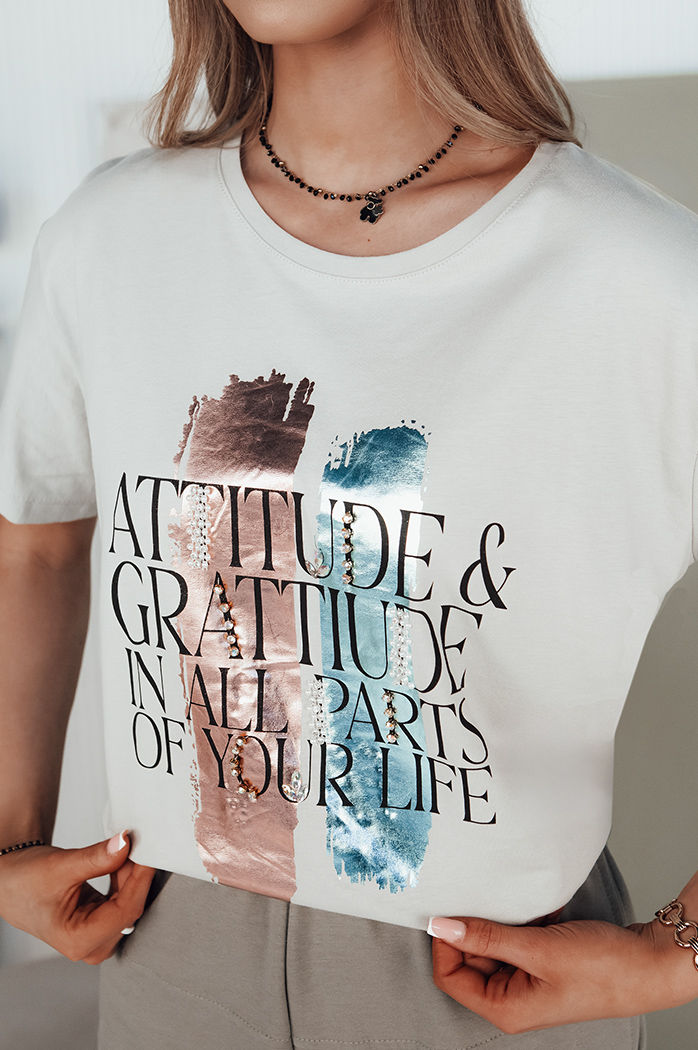 T-shirt damski MISTAL jasnoszary Dstreet RY2578