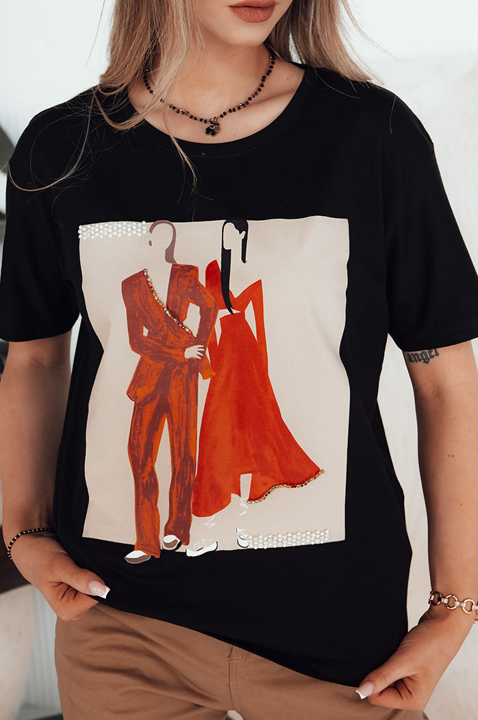 T-shirt damski COMDI czarny Dstreet RY2583