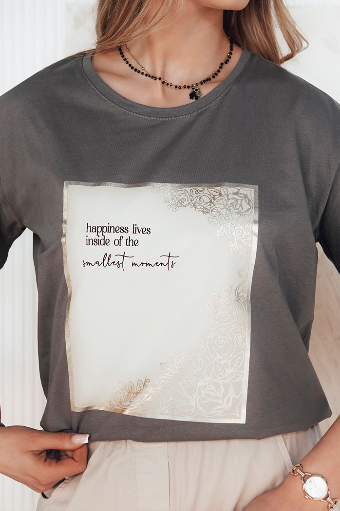 T-shirt damski CHANTE grafitowy Dstreet RY2585