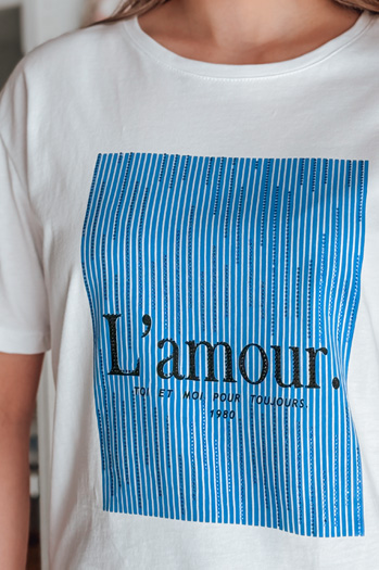 T-shirt damski LAMOUR biały Dstreet RY2587