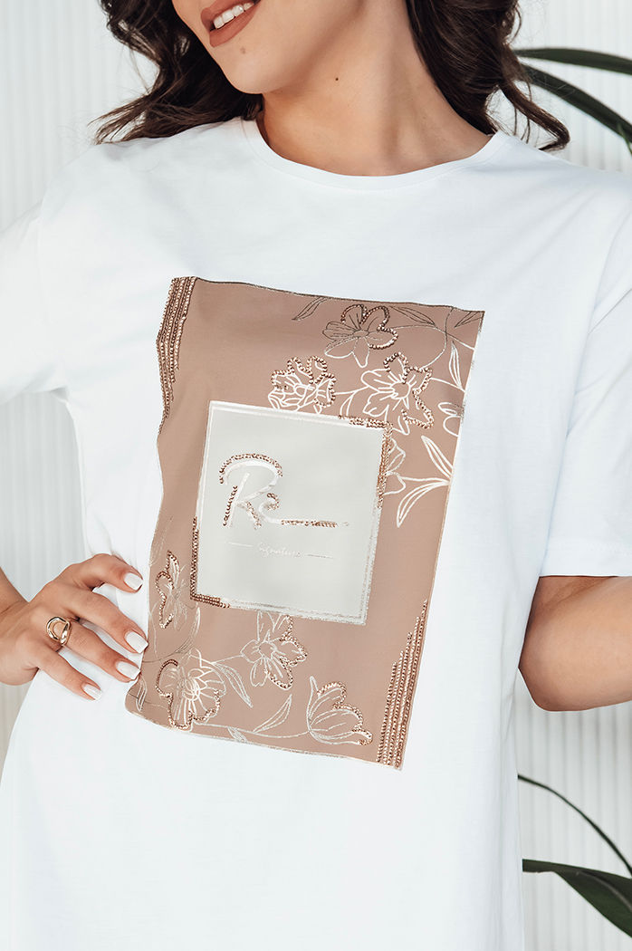T-shirt damski FAGOS biały Dstreet RY2592