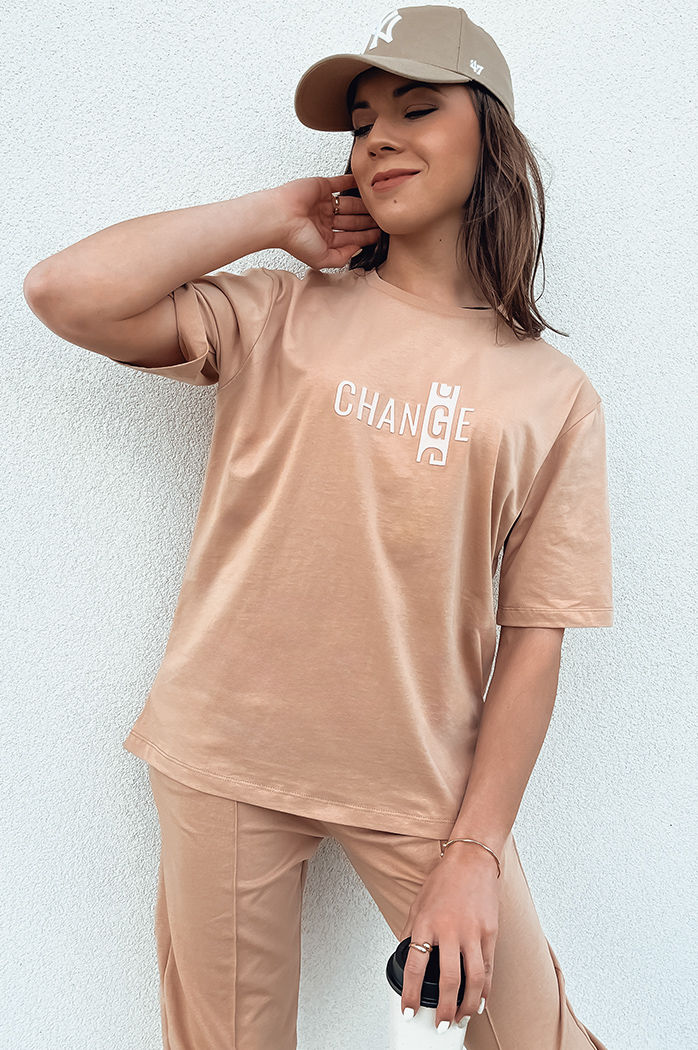 Komplet damski dresowy ZIMELAN beżowy Dstreet AY1030