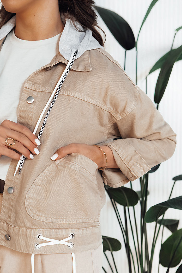 Kurtka damska jeansowa AWIV beżowa Dstreet TY4317