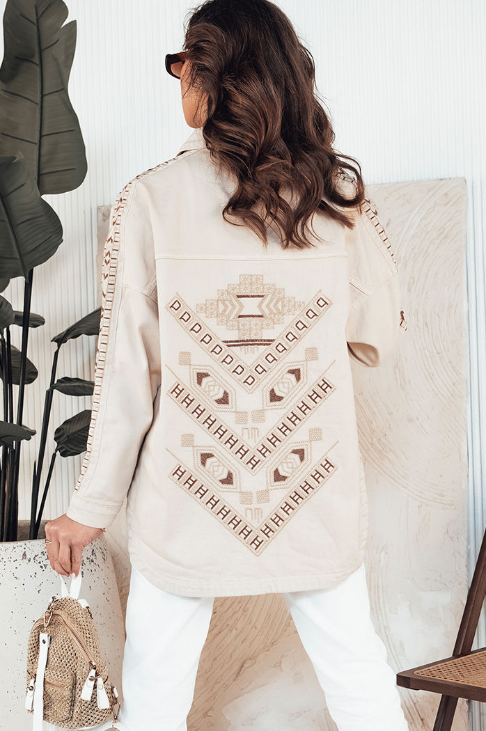 Kurtka damska jeansowa DALALIS jasnobeżowa Dstreet TY4320