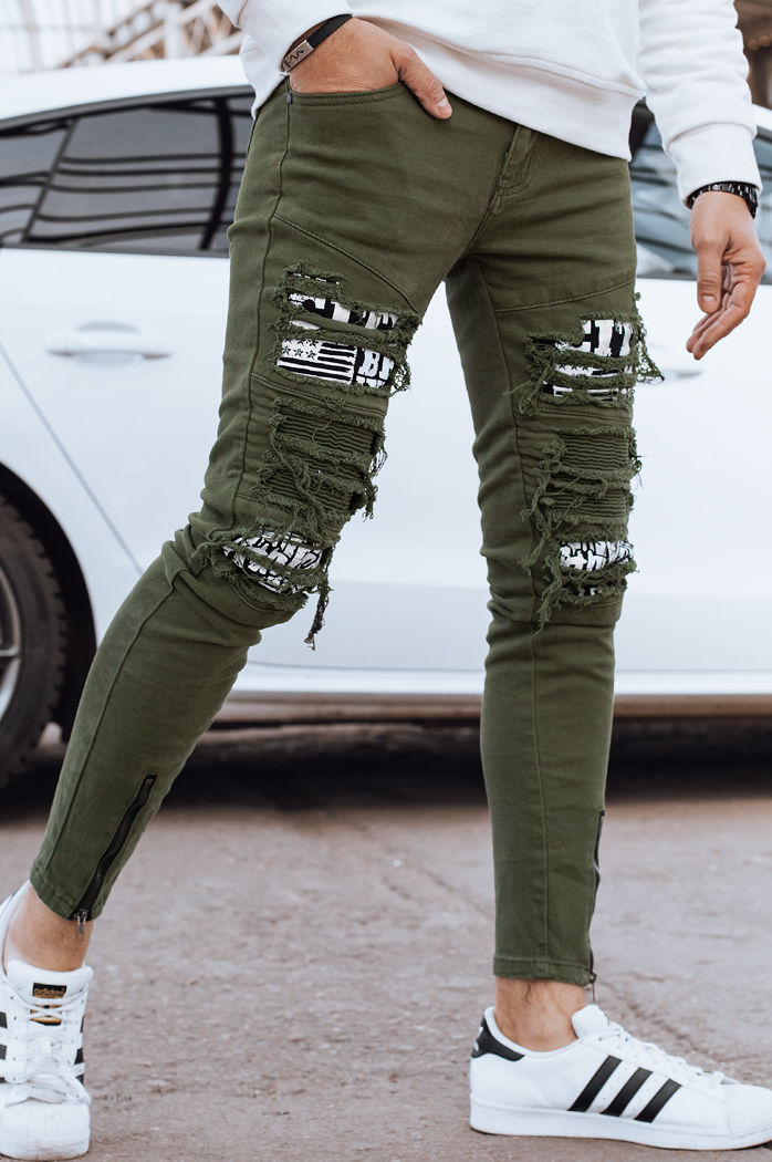 Spodnie męskie jeansowe zielone Dstreet UX4334