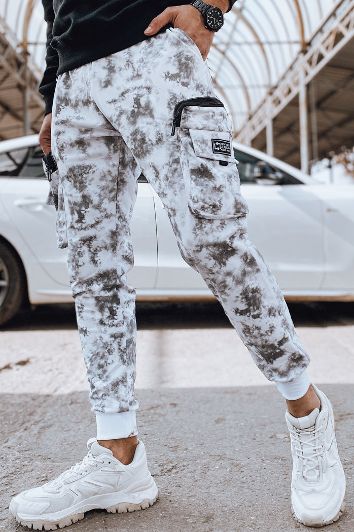 Spodnie męskie bojówki białe Dstreet UX4363