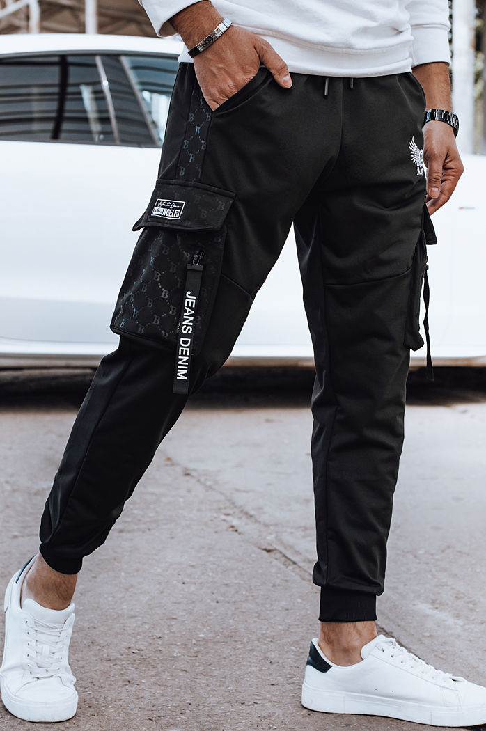Spodnie męskie bojówki czarne Dstreet UX4372