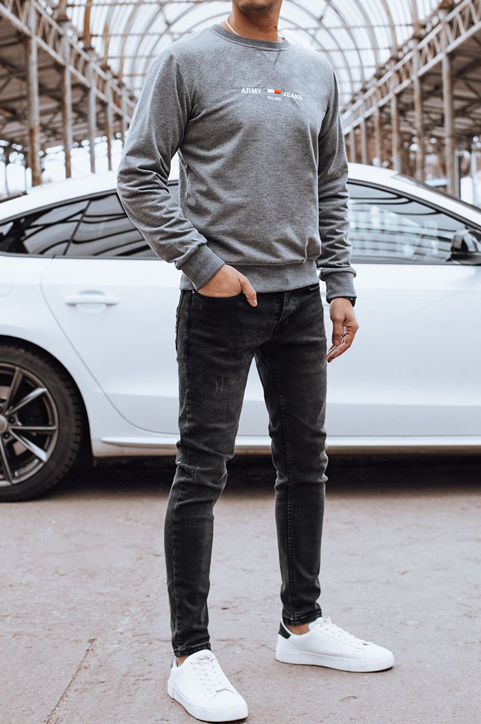 Bluza męska bez kaptura szara Dstreet BX5735