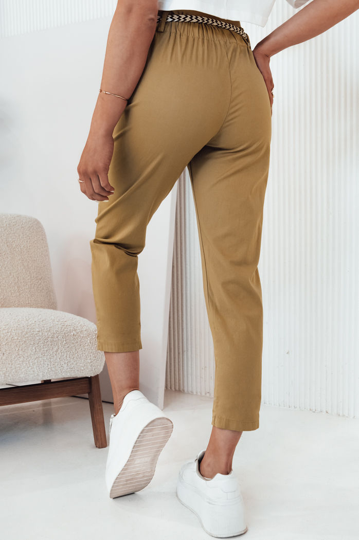 Spodnie damskie materiałowe ERLON żółte Dstreet UY2099