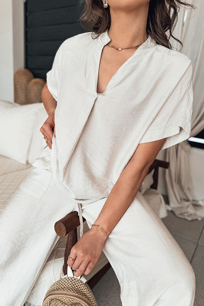 Bluzka damska NAMAYAS beżowa Dstreet RY2606