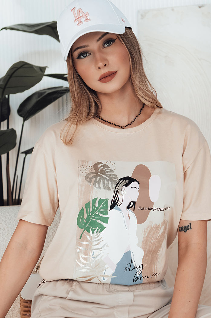 T-shirt damski BRAVIS brzoskwiniowy Dstreet RY2618