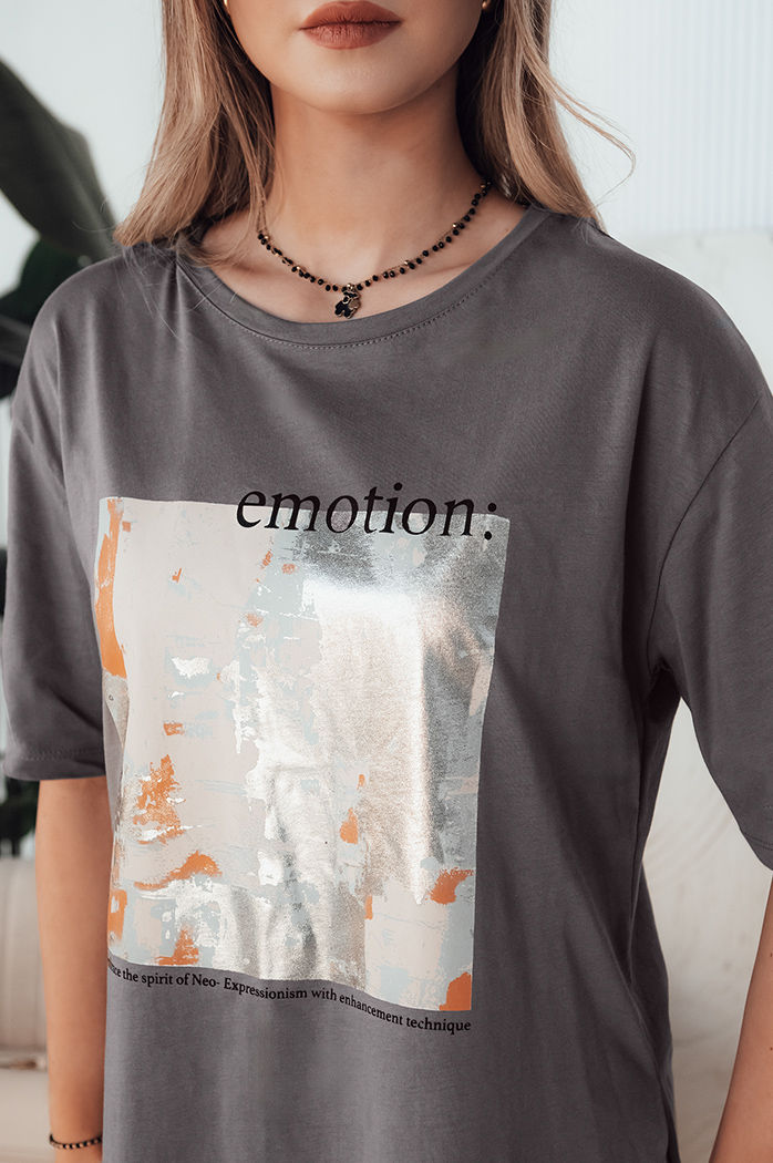 T-shirt damski EMLOT grafitowy Dstreet RY2621