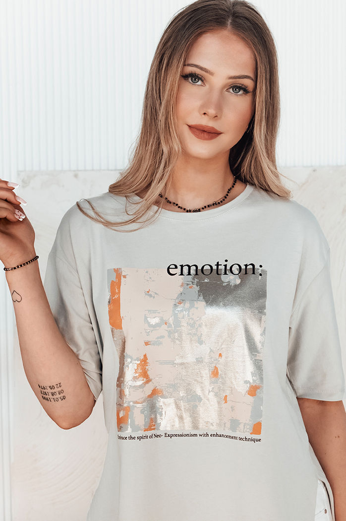 T-shirt damski EMLOT szary Dstreet RY2623