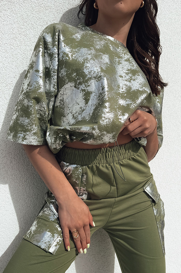 Komplet damski BIRWEKI khaki Dstreet AY1047