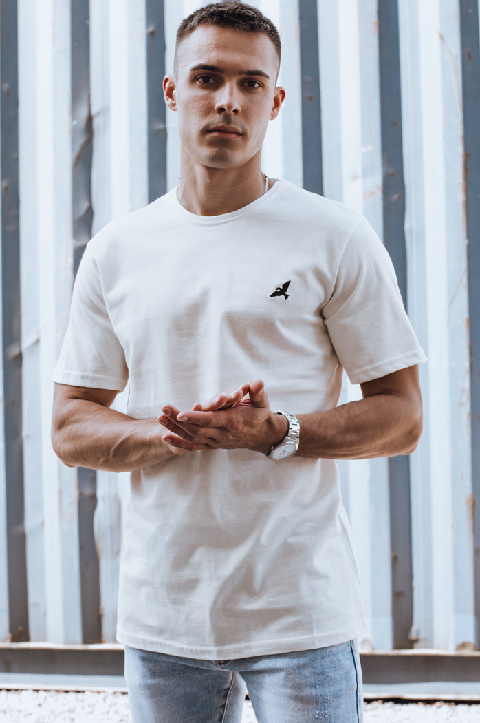 Koszulka męska ecru Dstreet RX5573