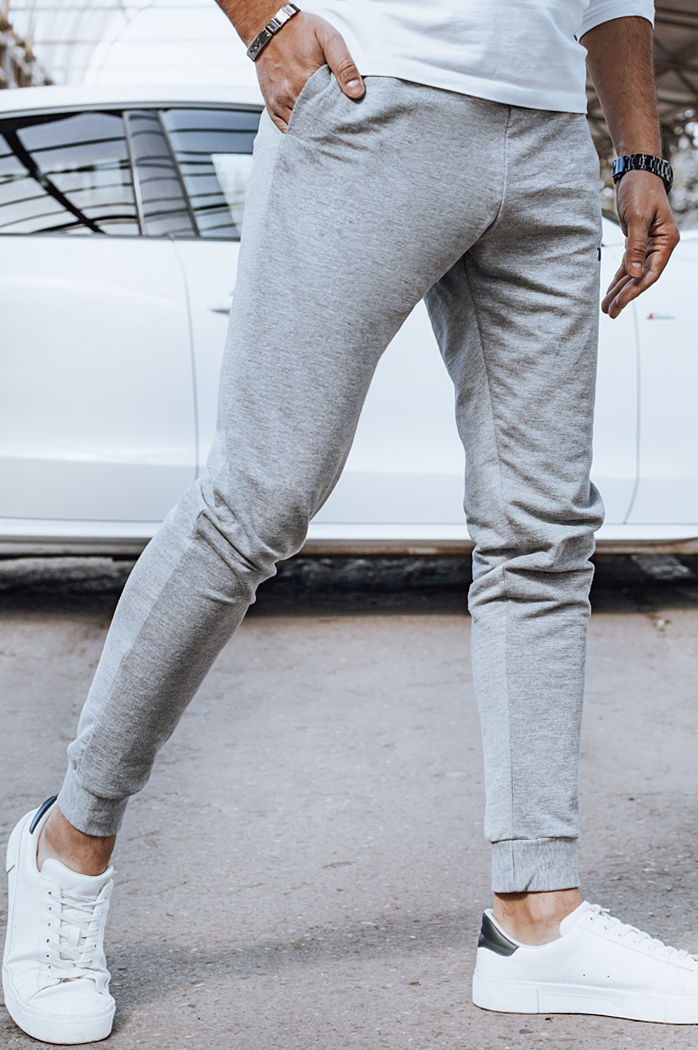 Spodnie męskie dresowe jasnoszare Dstreet UX4375