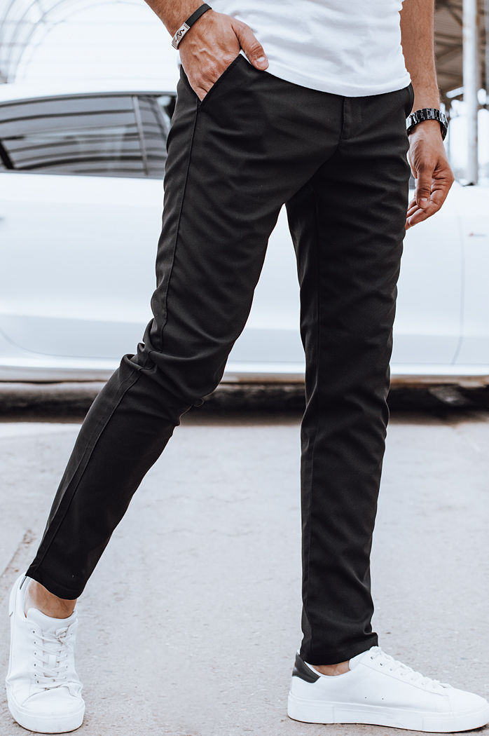 Spodnie męskie casual czarne Dstreet UX4397