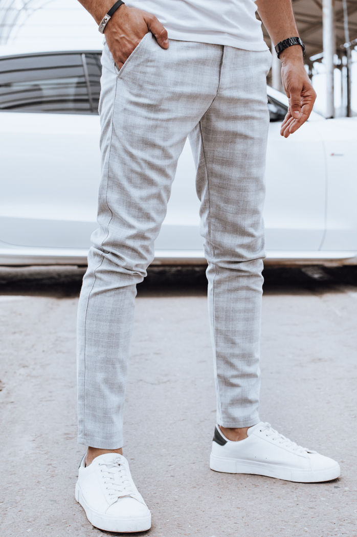 Spodnie męskie casual jasnoszare Dstreet UX4398