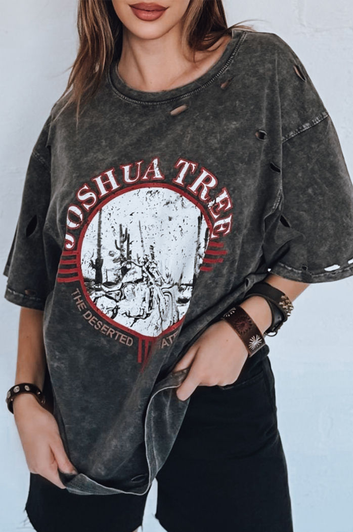 T-shirt damski JOSHUA ciemnoszary Dstreet RY2630