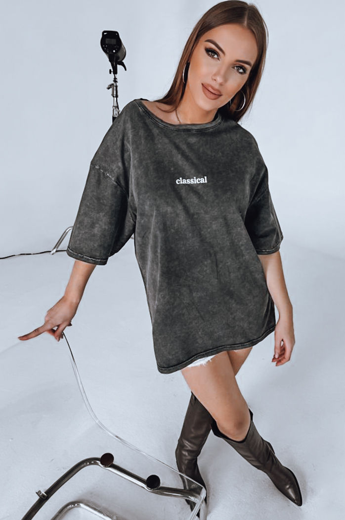 T-shirt damski CLASSICAL grafitowy Dstreet RY2632