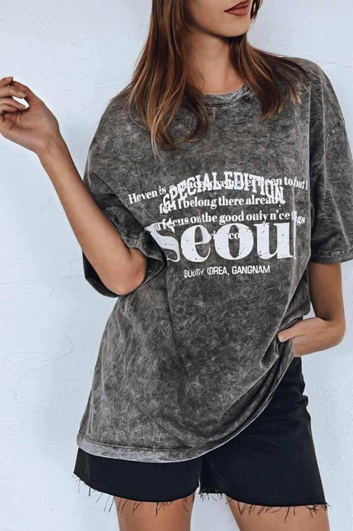 T-shirt damski MIZGAS grafitowy Dstreet RY2634