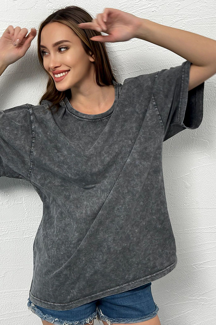 T-shirt damski DREY grafitowy Dstreet RY2639